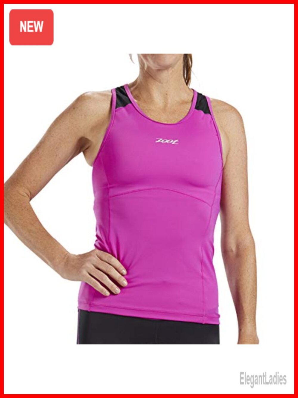 Women's Triathlon Racerback Tank Top with Built-in Bra and UPF 50+